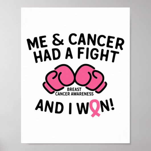 Borstkanker Ik won Borstkanker Overlevende Onderst Poster (Voorkant)
