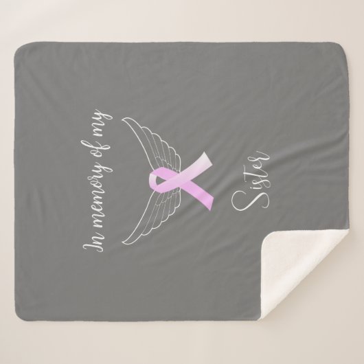 Borstkanker in geheugen van Sherpa Blanket Sherpa Deken (Voorkant (horizontaal))