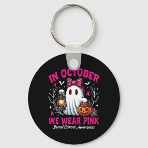 Borstkanker In oktober Draag we Pink Ghost Boo Ha Sleutelhanger