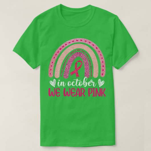 Borstkanker in oktober Draag we T-shirt (Design voorkant)