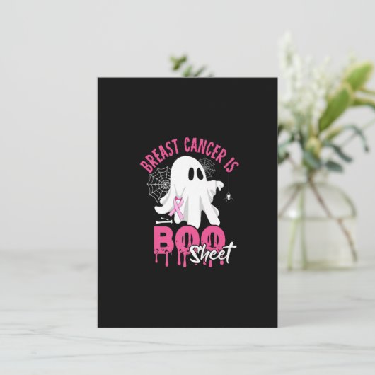 Borstkanker is Boo Sheet Funny Halloween Draag Kaart (Staand voorkant)