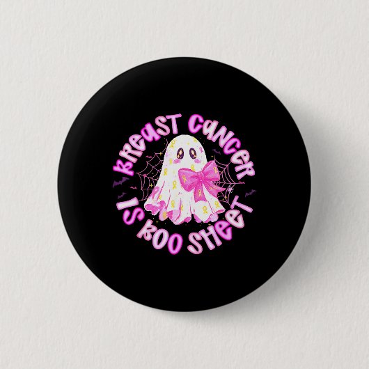 Borstkanker is Boo Sheet Halloween Borstkanker Ronde Button 5,7 Cm (Voorkant)