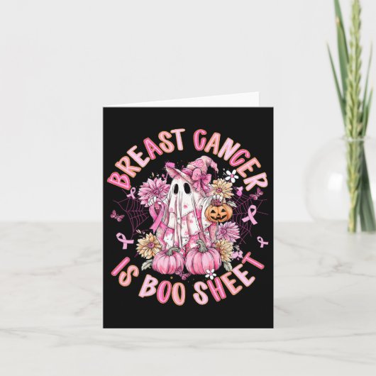 Borstkanker is Boo Sheet Halloween Breast Cancer Kaart (Voorkant)