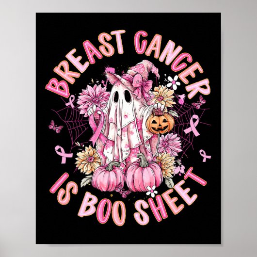 Borstkanker is Boo Sheet Halloween Breast Cancer Poster (Voorkant)