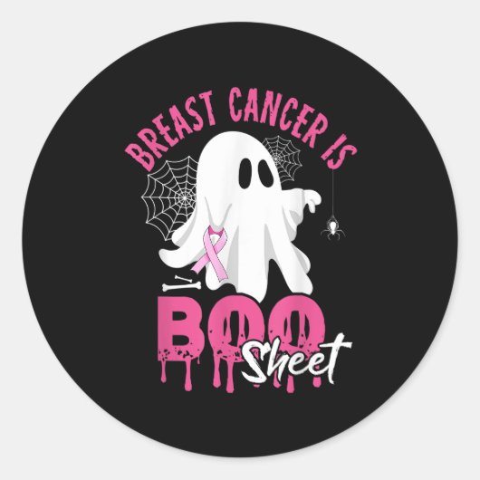 Borstkanker is Boo Sheet Halloween Breast Cancer Ronde Sticker (Voorkant)
