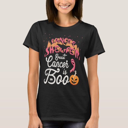 Borstkanker is Boo Sheet Halloween Breast Cancer T-shirt (Voorkant)