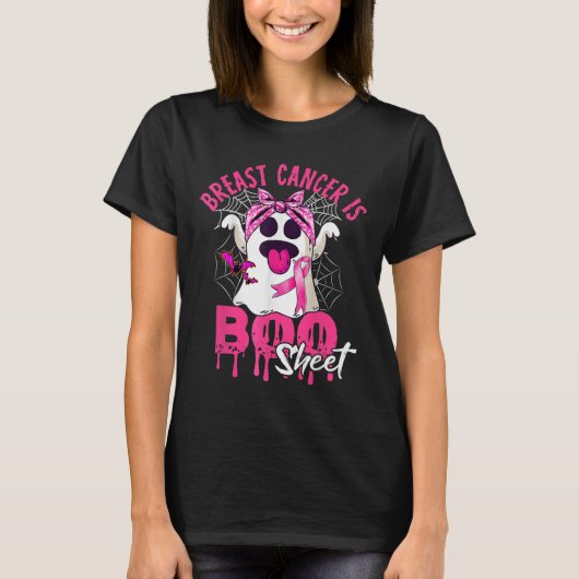 Borstkanker is Boo Sheet Halloween Breast Cancer T-shirt (Voorkant)