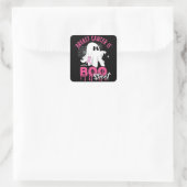 Borstkanker is Boo Sheet Halloween Breast Cancer Vierkante Sticker (Tas)