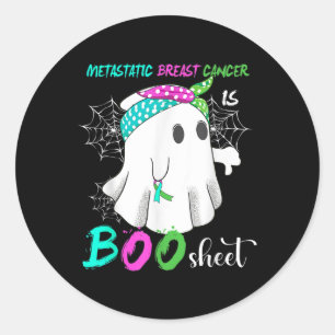 Borstkanker is Boo Sheet Halloween Costuum Ronde Sticker