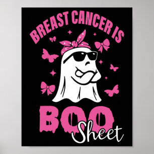Borstkanker is Boo Sheet Pink Ribbon Funny Ghost Poster
