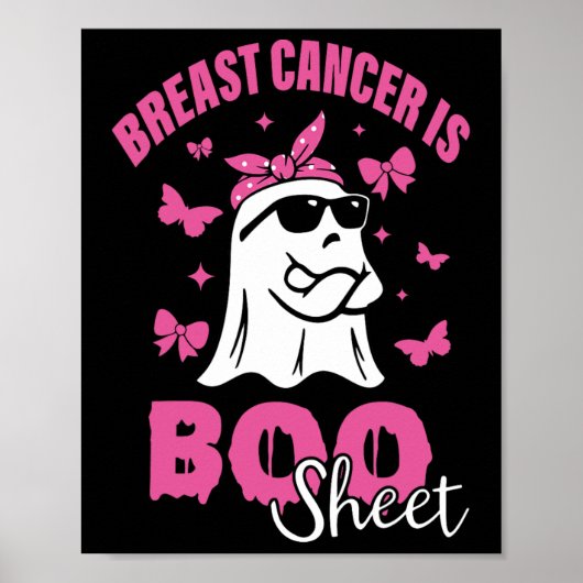 Borstkanker is Boo Sheet Pink Ribbon Funny Ghost Poster (Voorkant)