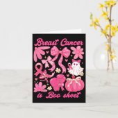 Borstkanker is een laken Halloween Vibes Pink Ri Kaart (Gele Bloem)