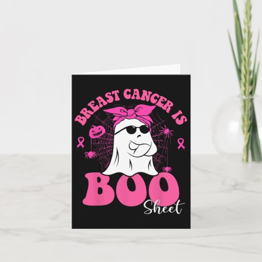Borstkanker is het Boo Sheet Awareness Halloween F Kaart (Voorkant)