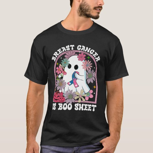 Borstkanker is laken krijger schattig spook roze t-shirt (Voorkant)