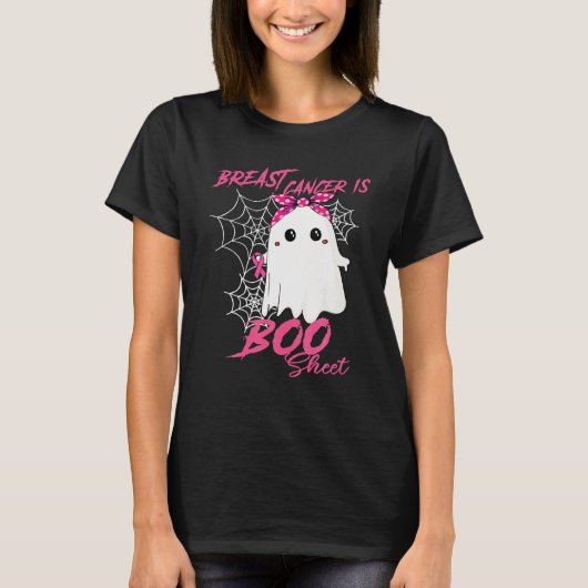 Borstkanker is laken krijger schattig spook roze t-shirt (Voorkant)