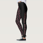 Borstkanker Jouw naam sterk roze lint Leggings<br><div class="desc">Doe mee aan de borstkankerrace met deze roze leggings, jouw naam en hoe sterk je bent of wie je steunt.</div>