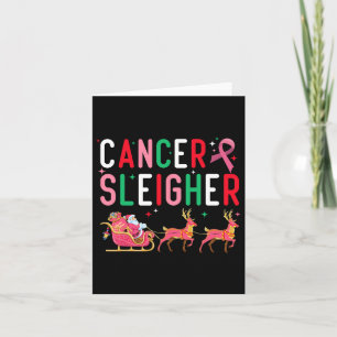 Borstkanker Kerst Roze Lint Santa Sleigh R Kaart