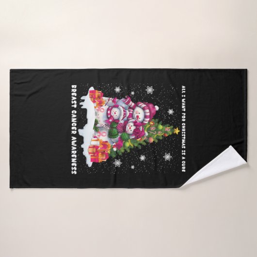 Borstkanker: kerstboom badhanddoek (Badhanddoek)