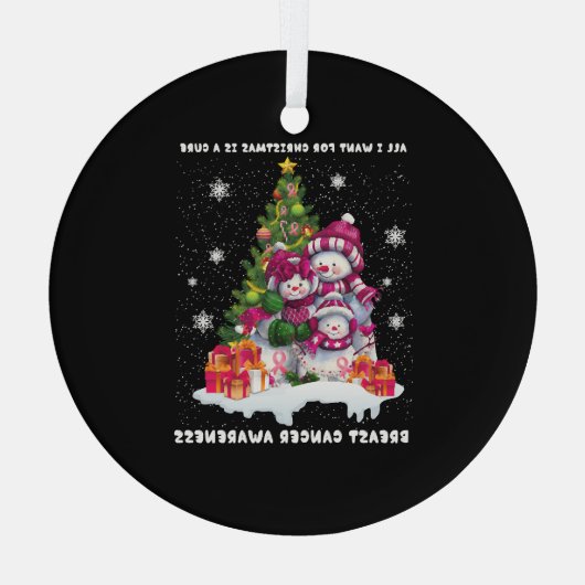 Borstkanker: kerstboom glas ornament (Achterkant)