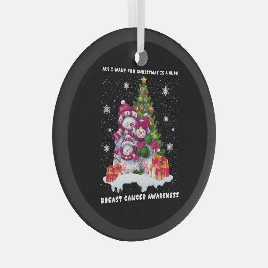 Borstkanker: kerstboom glas ornament (Voorkant Rechts)