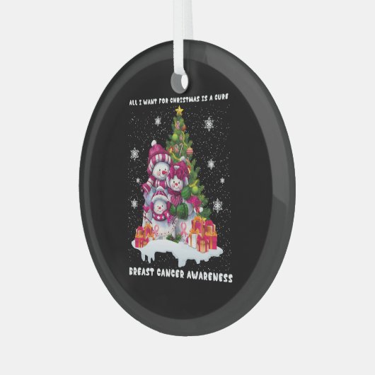 Borstkanker: kerstboom glas ornament (Voorkant links)