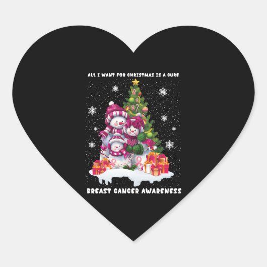 Borstkanker: kerstboom hart sticker (Voorkant)
