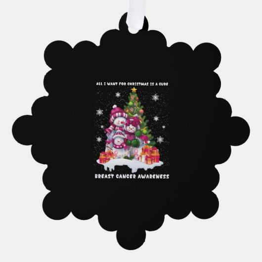 Borstkanker: kerstboom ornament kaart (Voorkant)