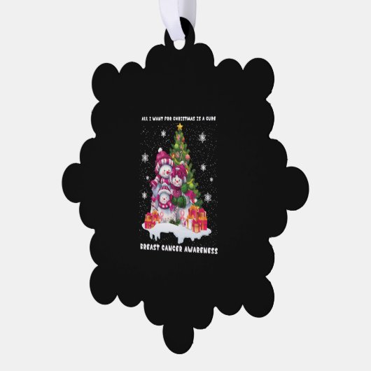 Borstkanker: kerstboom ornament kaart (Links)