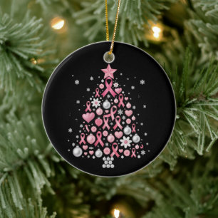 Borstkanker Kerstboom Sneeuwvlokken Kerstmis Keramisch Ornament