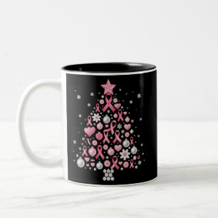 Borstkanker Kerstboom Sneeuwvlokken Kerstmis Tweekleurige Koffiemok