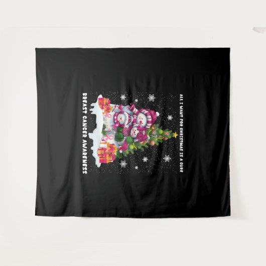 Borstkanker: kerstboom wandkleed (Voorkant (horizontaal))