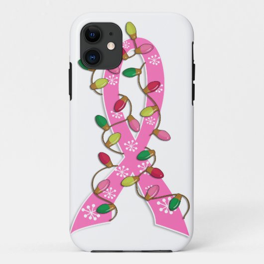Borstkanker Kerstlichten Lint Case-Mate iPhone Case (Achterkant)