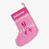 Borstkanker: kerstroze lintboom kleine kerstsok (Achterkant (Hangend))