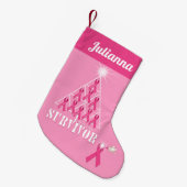 Borstkanker: kerstroze lintboom kleine kerstsok (Voorkant (Hangend))