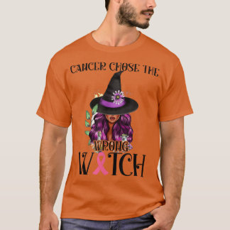 Borstkanker kiest de verkeerde Witch Awareness Hal T-shirt