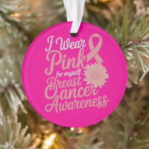 Borstkanker Krijger Awareness Cadeau Roze Lint  Ornament