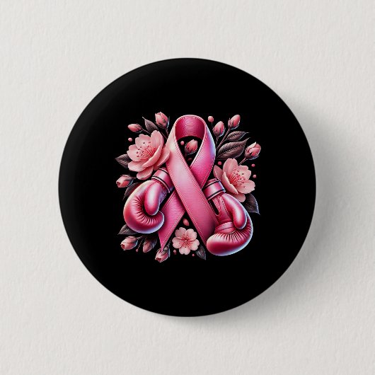 Borstkanker Krijger Borstkanker Bewustzijn Ronde Button 5,7 Cm (Voorkant)