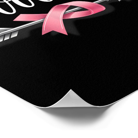 Borstkanker Krijger Borstkanker Bewustzijn T-shirt Poster (Hoek)