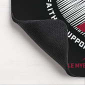 Borstkanker krijger die wordt bedekt door het bloe muismat (Hoek)