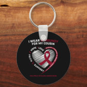 Borstkanker krijger die wordt bedekt door het bloe sleutelhanger (Achterkant)