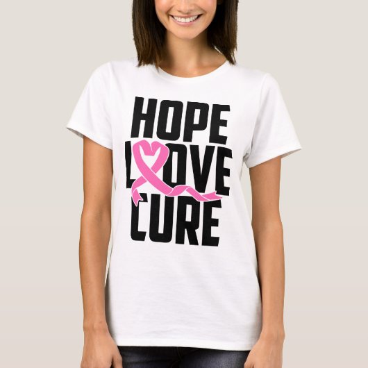 Borstkanker krijger roze lint overlevende vechter t-shirt (Voorkant)