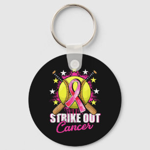 Borstkanker Krijger Zacht Roze Lint Strike Out Sleutelhanger