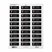 Borstkanker lint (aanpasbaar) etiket (Full Sheet)