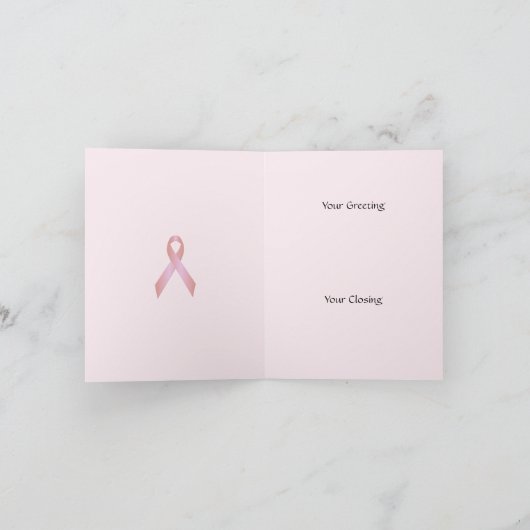 Borstkanker Lint - Dank je wel Bedankkaart (Binnen)