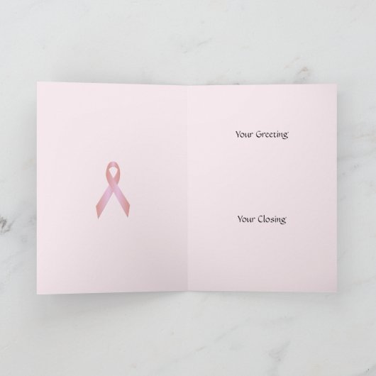 Borstkanker lint Denken aan u Groet Kaart (Binnen)