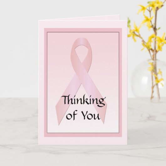 Borstkanker lint Denken aan u Groet Kaart (Gele Bloem)