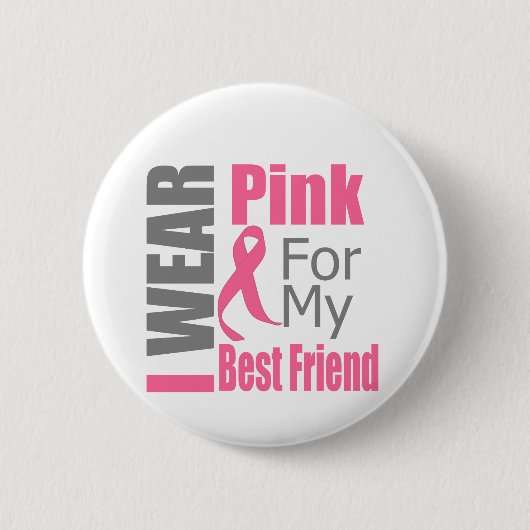 Borstkanker Lint I Draag roze beste vriend Ronde Button 5,7 Cm (Voorkant)