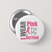 Borstkanker Lint I Draag roze beste vriend Ronde Button 5,7 Cm (Voorkant /achterkant)