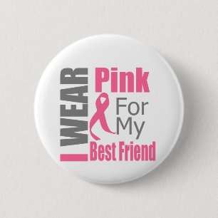Borstkanker Lint I Draag roze beste vriend Ronde Button 5,7 Cm