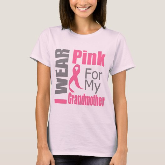 Borstkanker Lint I Draag roze grootmoeder T-shirt (Voorkant)